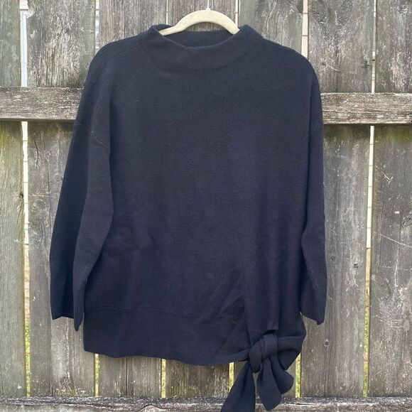 Chico’s Mock Neck Side Tie Cashmere Blend Sweater | L - Picture 1 of 4